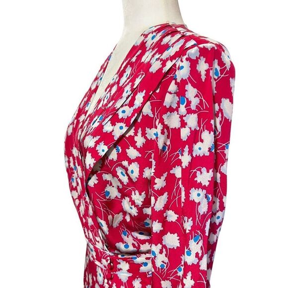 EQUIPMENT NWT Collie Lily Sz Large 100% Silk Floral Surplice Wrap Dress - Picture 7 of 15